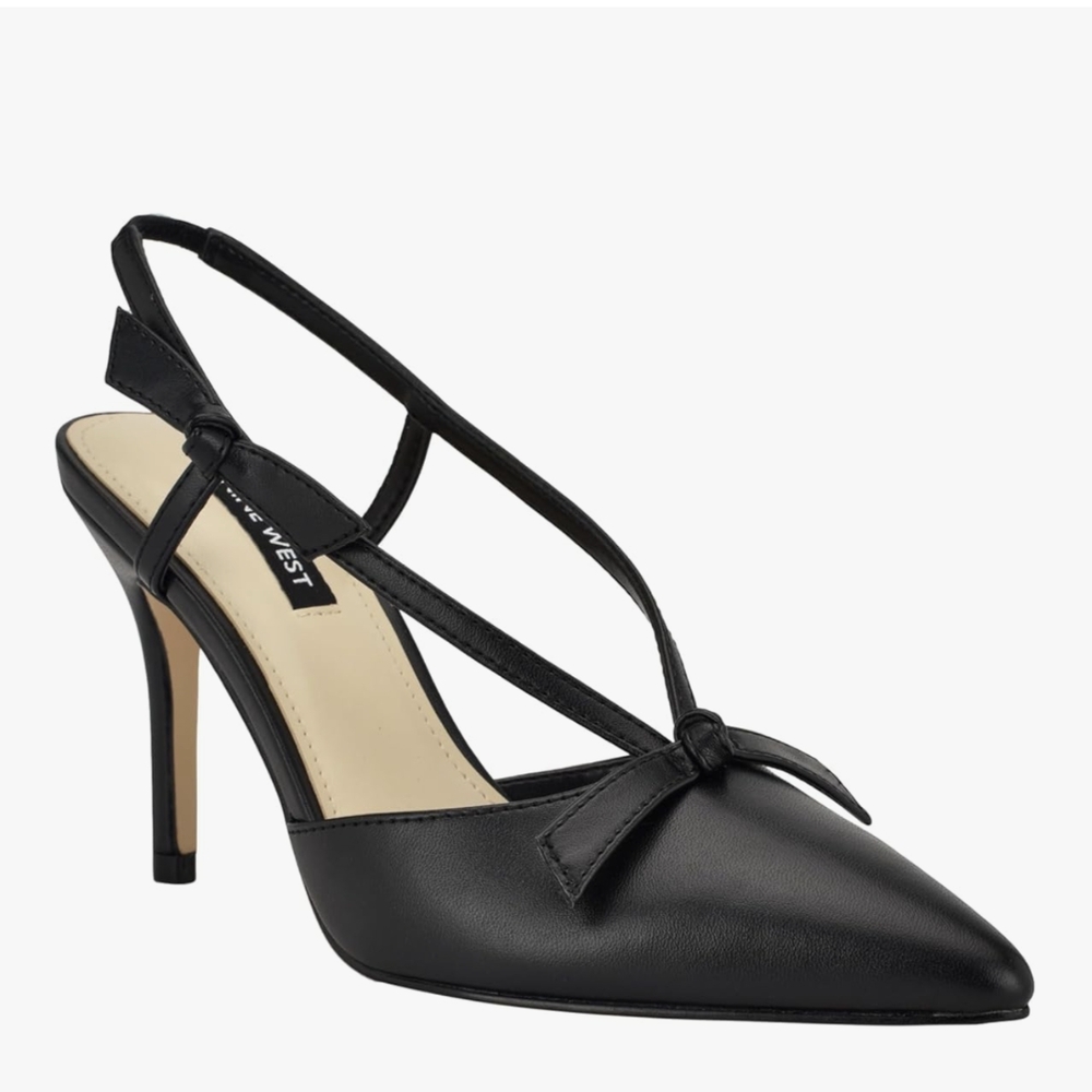 Nine West Black Bow Slingback Heels